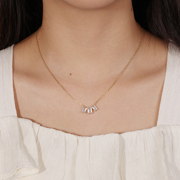 FX0852 925 Sterling Silver Tennis Tiro Cubic Zirconia Necklace