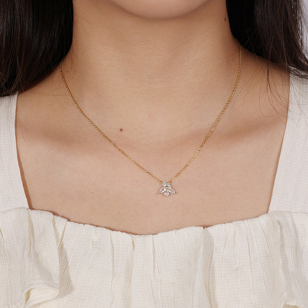 FX0853 925 Sterling Silver Sparkle Cubic Zirconia Women Necklace