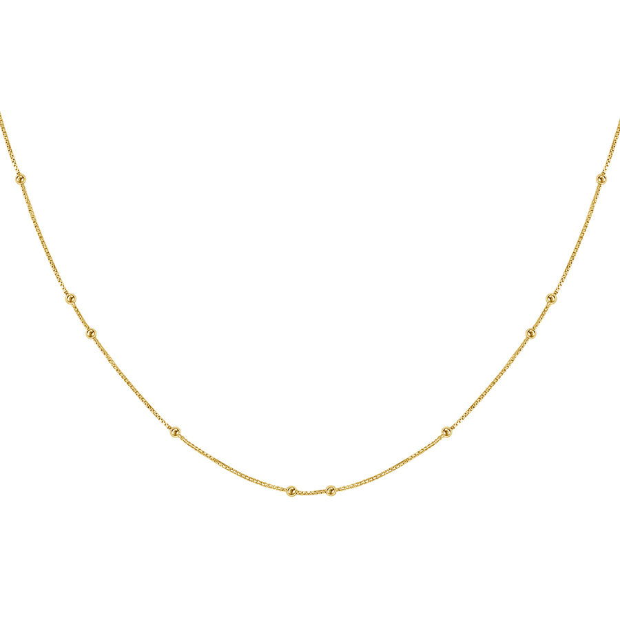 FX0868 925 Sterling Silver Trendy Gold Beaded Chain Necklaces For Women