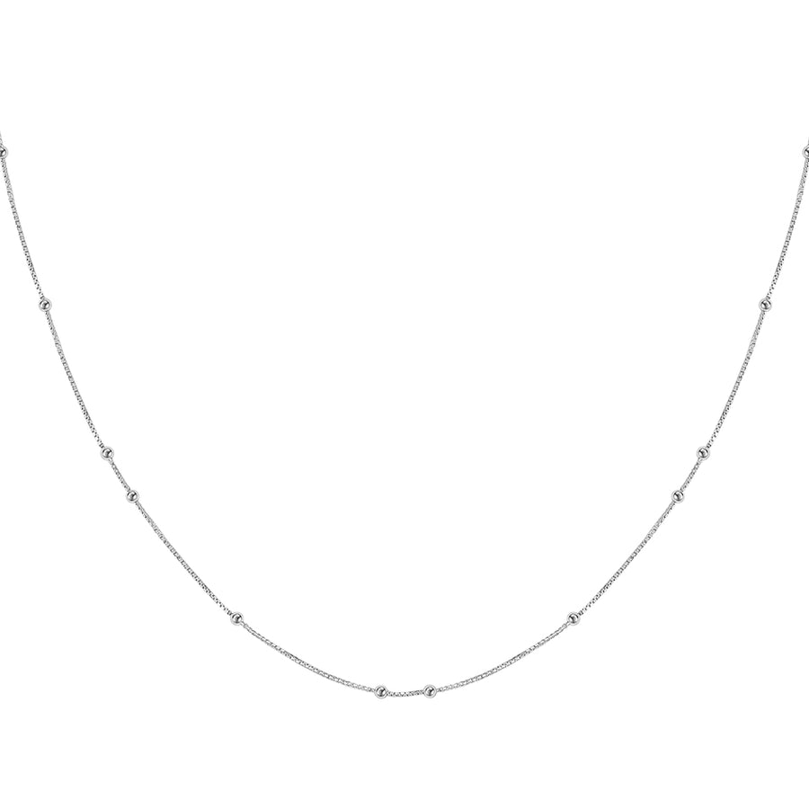 FX0868 925 Sterling Silver Trendy Gold Beaded Chain Necklaces For Women