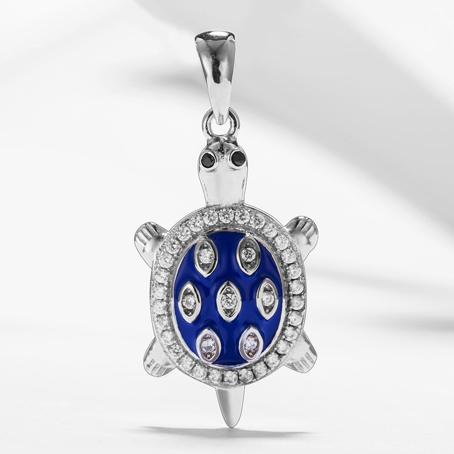 GX5012 925 Sterling Silver Diy Jewelry Enamel Tortoise Pendant