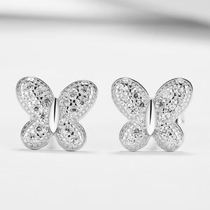 GE3116 925 Sterling Silver Mini Butterfly Stud Earring For Women