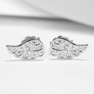 GE3121 925 Sterling Silver Angel Wings Women Stud Earring
