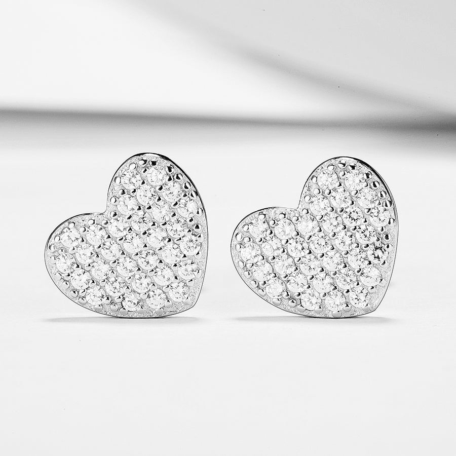 GE3122 925 Sterling Silver Sweety Heart Stud Earring For Women