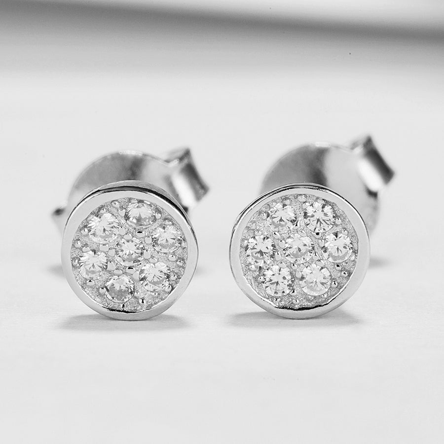 GE3146 925 Sterling Silver Classic Round CZ Stud Earring