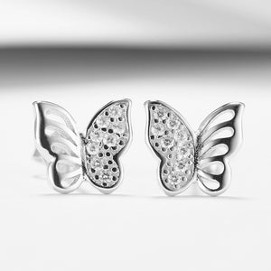 GE3149 925 Sterling Silver Women Butterfly Mini Stud Earring