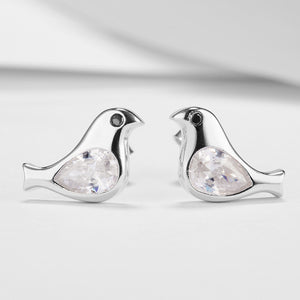 GE3150 925 Sterling Silver Bird Cubic Zirconia Stud Earring For Women