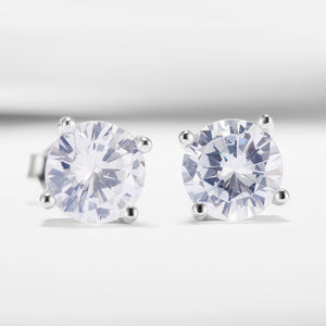 GE3165 925 Sterling Silver Classic Cubic Zirconia Stud Earring