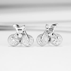 GE3173 925 Sterling Silver Mini Bicycle CZ Stud Earring