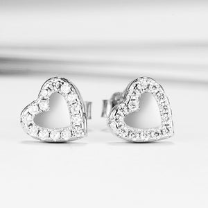 GE3178 925 Sterling Silver Love Heart Mini Stud Earring