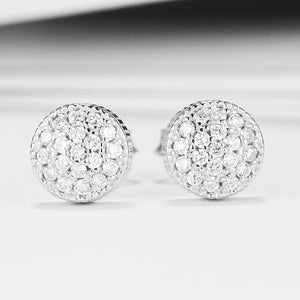 GE3182 925 Sterling Silver Classic Round Cubic Zirconia Stud Earring