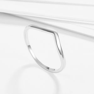 GJ4064 925 Sterling Silver V Shape Minimalist Ring