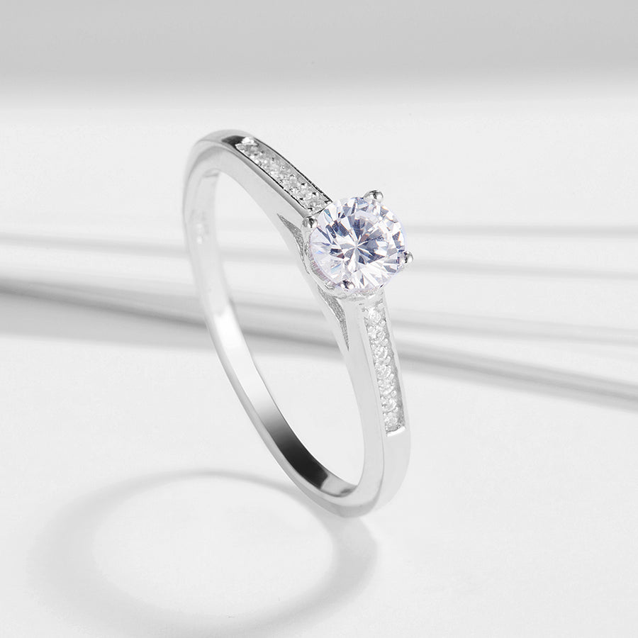 GJ4069 925 Sterling Silver Classic CZ Women Wedding Ring