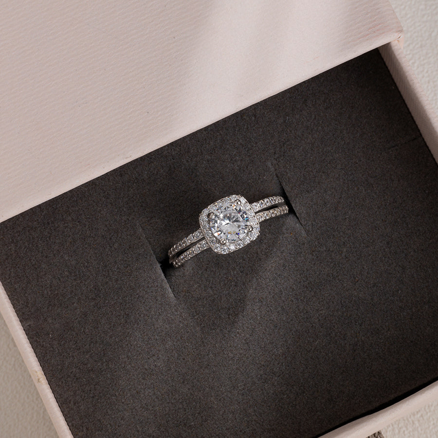 GJ4098 925 Sterling Silver Cubic Zirconia Wedding Ring