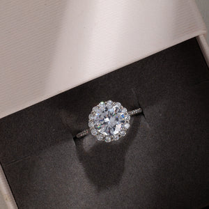 GJ4113 925 Sterling Silver Flower CZ Women Wedding Ring