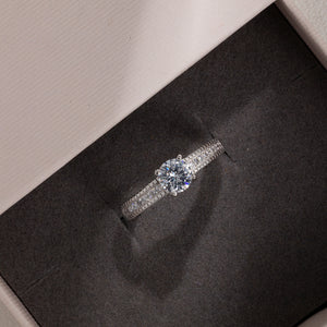 GJ4143 925 Sterling Silver Engagement CZ Women Ring