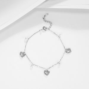 GS2104 925 Sterling Silver Hollow Forever Love Heart Bracelet