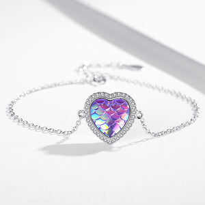 GS2115 925 Sterling Silver Bezel Heart Bracelet