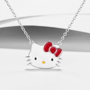 GX1196 925 Sterling Silver Enamel Hello Kitty Girls Pendant Necklace
