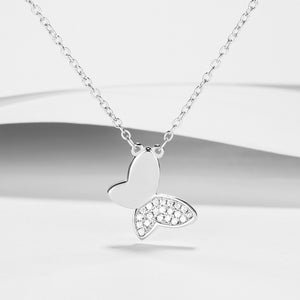 GX1197 925 Sterling Silver Single Butterfly Pendant Necklace