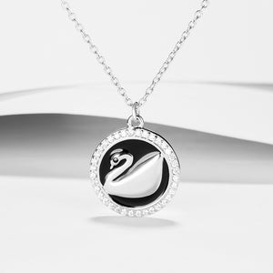 GX1198 925 Sterling Silver Swan CZ Necklace
