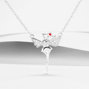 GX1202 925 Sterling Silver Dancing Ballet Girl Necklace