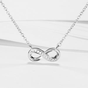 GX1214 925 Sterling Silver Endless Cubic Zirconia Necklace