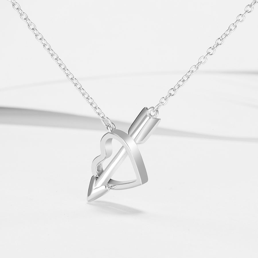 GX1217 925 Sterling Silver Arrow Heart Necklace For Women