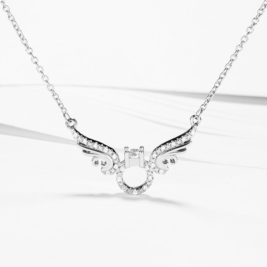 GX1223 925 Sterling Silver Angel Wing Women Pendant Necklace