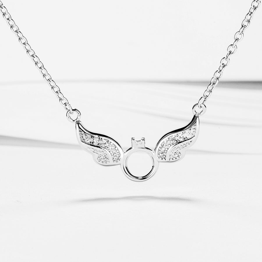GX1225 925 Sterling Silver Angel Wing Women Necklace