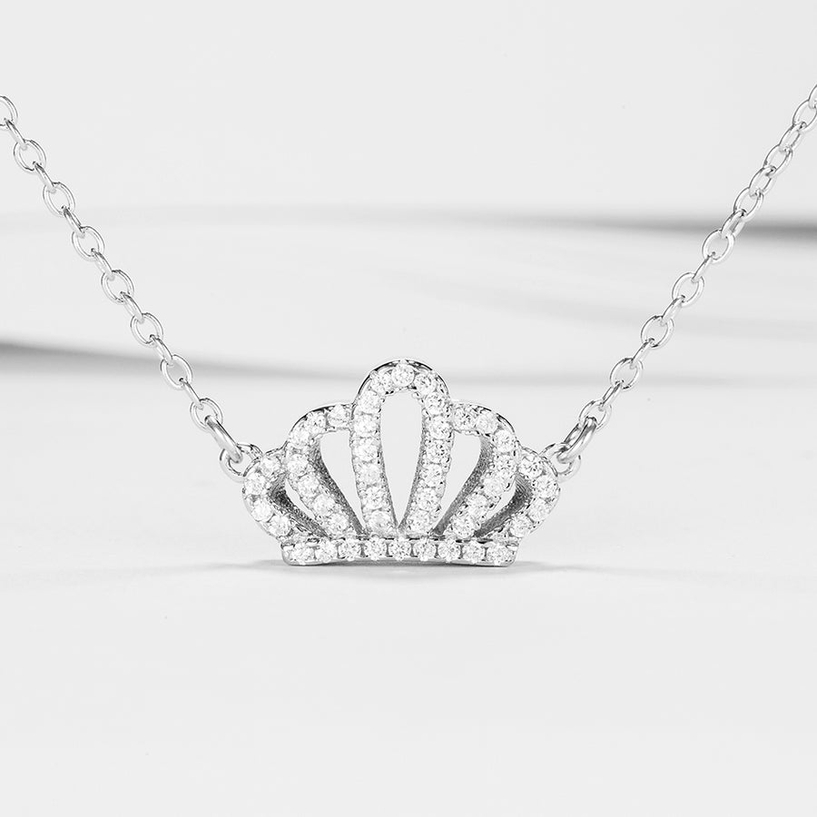 GX1233 925 Sterling Silver Queen Crown Wonem Necklace