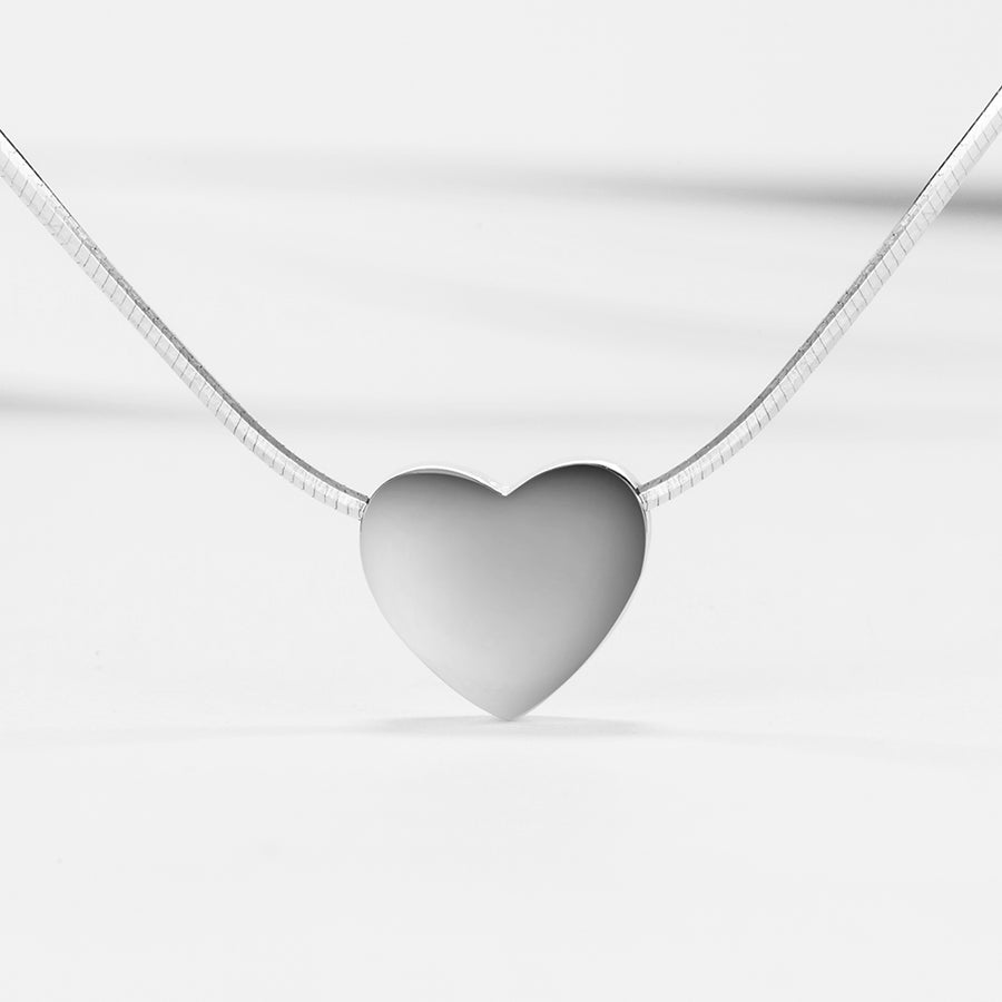 GX1235 925 Sterling Silver Pure Heart Women Necklace