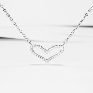 GX1237 925 Sterling Silver Minimalist Heart Women Necklace
