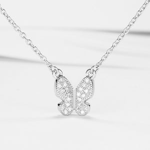 GX1238 925 Sterling Silver Minimalist Butterfly Necklace For Women