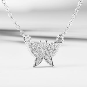 GX1260 925 Sterling Silver Butterfly Minimalist Jewelry Necklace