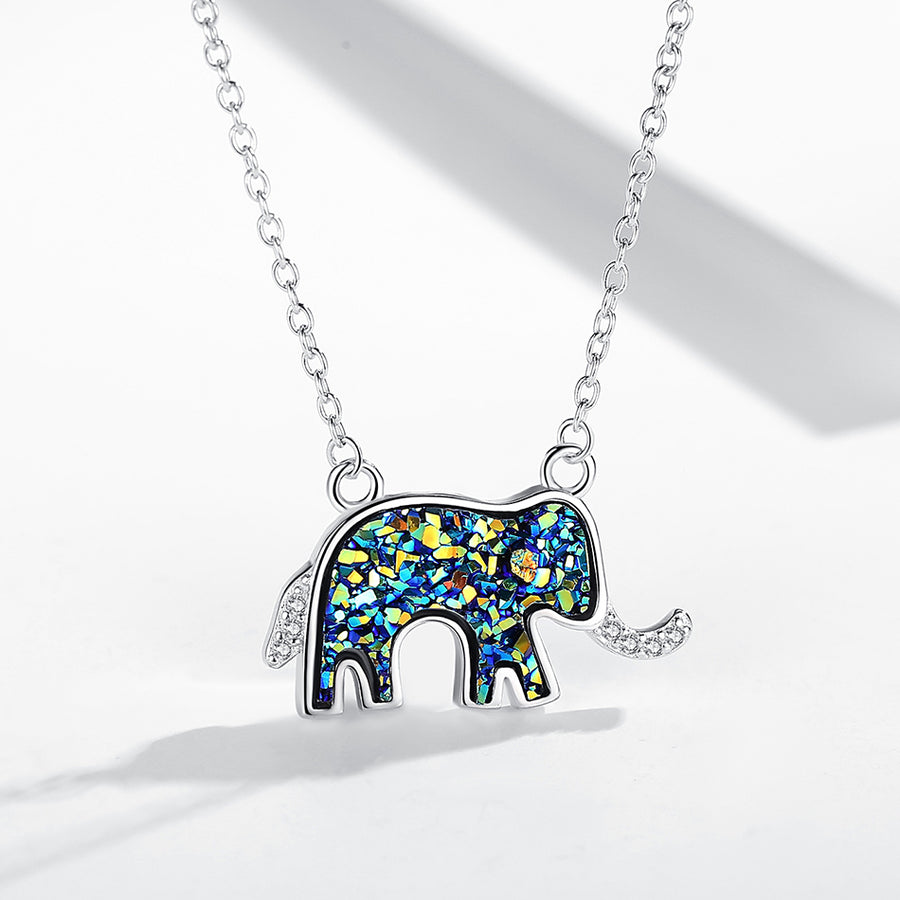 GX1420 925 Sterling Silver Elephant Aminal Necklace
