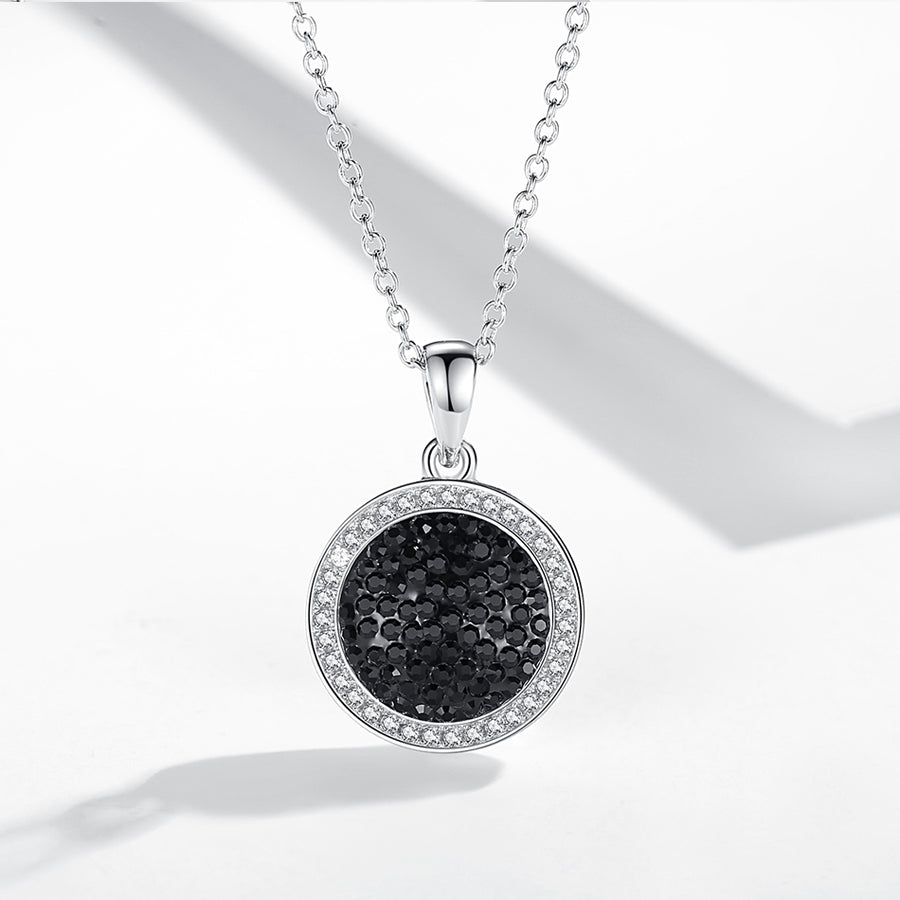 GX1424 925 Sterling Silver Multicolor CZ Round Pendant necklace