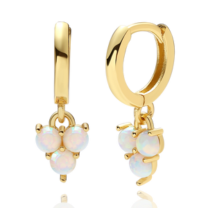 FE0059 Lotus Opal Huggie  Earrings