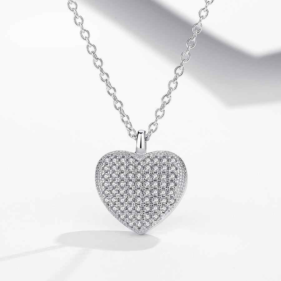 GX1007 925 Sterling Silver Heart Shape Pendant Necklace