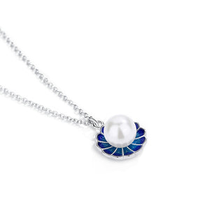 GX1022 925 Sterling Silver Classic Shape Flower With Pearl Necklace