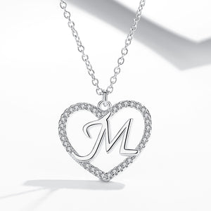 GX1026 925 Sterling Silver Shape Heart "MOM" Necklace