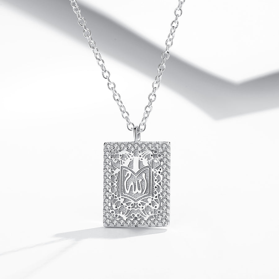 GX1039 925 Sterling Silver Rectangle Pendant Necklace