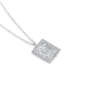 GX1039 925 Sterling Silver Rectangle Pendant Necklace