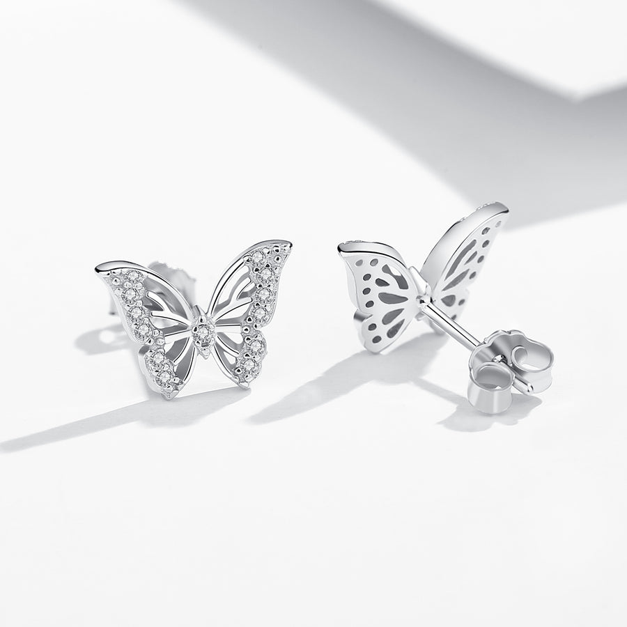 GE3076 925 Sterling Silver Butterfly Stud Earring