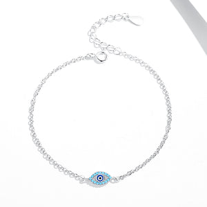 GS2016 925 Sterling Silver Blue Evil Eye Bracelet