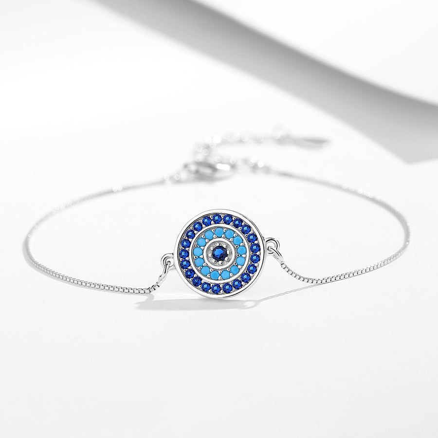 GS2017 925 Sterling Silver Blue Devil Eye Bracelet