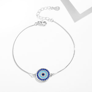 GS2017 925 Sterling Silver Blue Devil Eye Bracelet