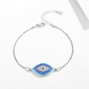 GS2034 925 Sterling Silver Blue Evil Eye Bracelet