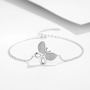 GS2006 925 Sterling Silver Cute Butterfly Bracelet
