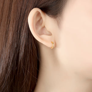 FE0262 925 Sterling Silver Simple Hoop Earrings